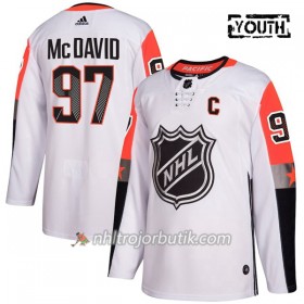 Barn Ishockey Edmonton Oilers Tröja Connor McDavid 97 2018 NHL All-Star Pacific Division Adidas Vit Authentic